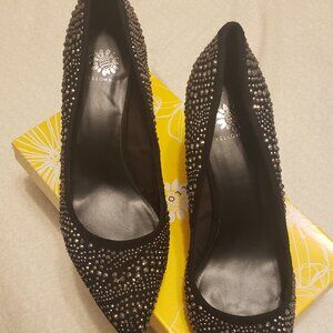 Yellow Box Rhine stone shoes